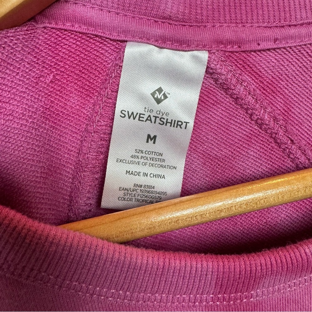 MEMBER’S MARK Tie Dye Crewneck Sweatshirt Pink - Picture 3 of 3